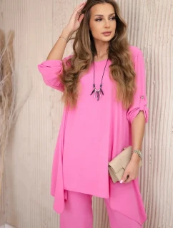 Súprava blúzka + nohavice s príveskom svetlo ružová