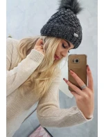 Čiapka K169 čierna+sivá