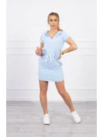 Šaty s kapucňou modré