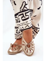 Płaskie Baleriny Z Naturalnej Skóry Zazoo 10179 Złote