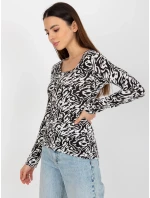 Dámska blúzka LK BZ 509198 1.49P biela a čierna - FPrice Dámska blúzka LK BZ 509198 1.49P biela a čierna - FPrice