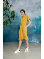 Dámske košeľové šaty Yellow S298 - Stylove Dámske košeľové šaty Yellow S298 - Stylove