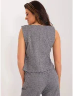 Dámska vesta LK KZ 509564 1.01X Sivá s čiernou - FPrice