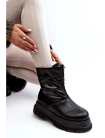 Śniegowce Damskie Na Grubej Podeszwie Z Suwakiem GOE MM2N4078 Czarne