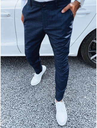 Pánske tmavomodré nohavice FashionStreet chinos UX4393