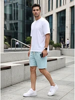 Pánske modré teplákové šortky FashionStreet SX2631 Pánske modré teplákové šortky FashionStreet SX2631