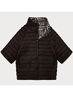 Dámska obojstranná plus size bunda s 3/4 rukávmi Goodlookin chocolate/panther (M6-6308-103)