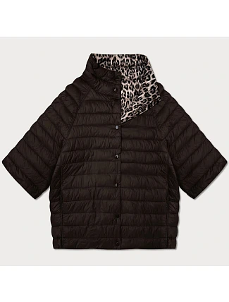 Dámska obojstranná plus size bunda s 3/4 rukávmi Goodlookin chocolate/panther (M6-6308-103)