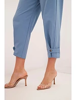 Letné nohavice Punto so zapínaním na nohaviciach denim Letné nohavice Punto so zapínaním na nohaviciach denim