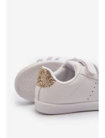 Dziecięce Tenisówki Na Rzepy Biało-Złote Cute Girl