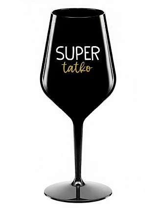 SUPER DAD - čierny nerozbitný pohár na víno 470 ml