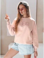 Dámska nadrozmerná mikina s výšivkou EASYJOY ružová FashionStreet BY1513 Dámska nadrozmerná mikina s výšivkou EASYJOY ružová FashionStreet BY1513
