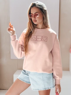 Dámska nadrozmerná mikina s výšivkou EASYJOY ružová FashionStreet BY1513