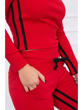 Súprava s dvojitým lemovaním červená