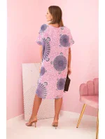 Dámske bavlnené šaty s orientálnym vzorom svetlo ružové