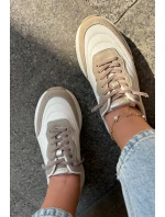 Zamszowe Sneakersy Damskie Na Platformie Big Star RR274A344 HI-POLY SYSTEM Beżowe