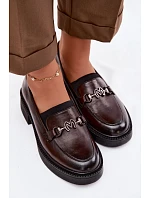 Kožené dámské mokasiny s ozdobným detailem Vinceza 39985 Čokoládové