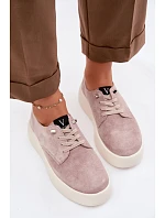 Semišové dámské polobotky na platformě Vinceza 79605 béžové