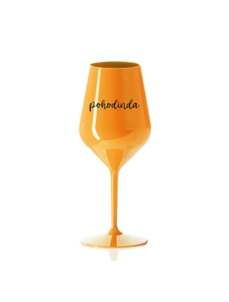 POHODINDA - oranžová nerozbitná sklenice na víno 470 ml
