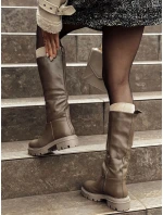 Dámske dlhé hnedé topánky KICKBOOT FashionStreet ZY0500