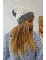 Bibiana fleecová čiapka K264 tmavo šedá + biela Bibiana fleecová čiapka K264 tmavo šedá + biela