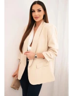Bunda s klopami elegantná béžová Bunda s klopami elegantná béžová