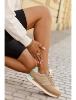 Zamszowe Sneakersy Damskie Big Star RR274A048 HI-POLY SYSTEM Ciemnobeżowe
