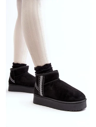 Dámske nízke snežnice 20221-4A black - Módna obuv