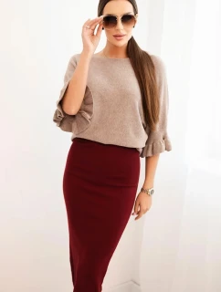 Dámska sukňa ZS5121 bordová - Kesi