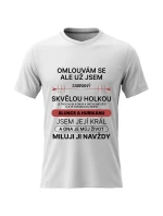 Pánské bavlněné tričko s potiskem - ZABRANÝ SKVĚLOU HOLKOU - bílé 