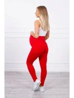 Dámske bavlnené tehotenské nohavice 19975 Červená - Kesi