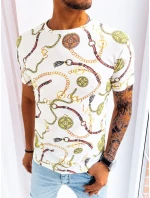 Pánske biele tričko s potlačou FashionStreet RX5125 Pánske biele tričko s potlačou FashionStreet RX5125