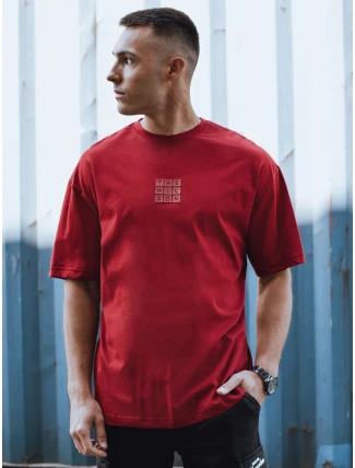 Pánske tričko s potlačou bordová FashionStreet RX5522