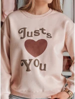 Dámska mikina s potlačou JUST LOVE YOU pink FashionStreet BY1473 Dámska mikina s potlačou JUST LOVE YOU pink FashionStreet BY1473