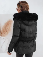 Dámska zimná prešívaná bunda s kapucňou LOVELINA black FashionStreet TY4981