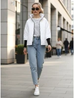 Dámska prešívaná prechodná bunda biela FashionStreet TY5544 Dámska prešívaná prechodná bunda biela FashionStreet TY5544