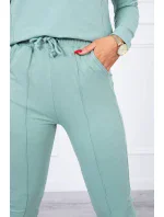 Súprava s gombíkovým výstrihom tmavo mätová