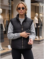 Dámska prešívaná vesta so stojáčikom, čierna, FashionStreet TY5967