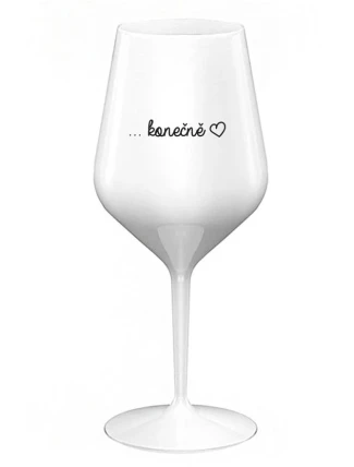 POHODINDA - biely nerozbitný pohár na víno 470 ml