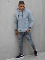 Pánska sivá mikina FashionStreet BX5475 Pánska sivá mikina FashionStreet BX5475