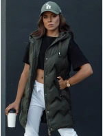 Dámska prešívaná vesta s kapucňou TAMIRA zelená FashionStreet TY4533