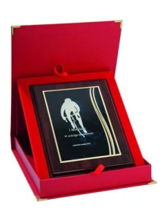 Plastový diplom s vygravírovaným kovovým štítkom + puzdro