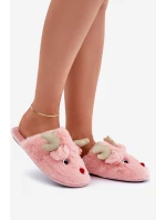 Kapcie Świąteczne Z Motywem Renifera Futrzane Różowe Asielle