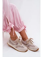 Dámske semišové sieťované tenisky Gelina light beige Dámske semišové sieťované tenisky Gelina light beige