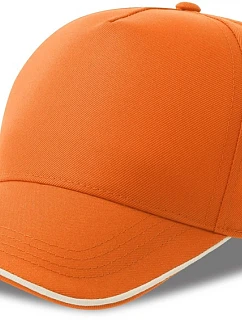 Atlantis Headwear Recy Five Piping 5-panelová sendvičová čiapka 33.0282 oranžová/biela