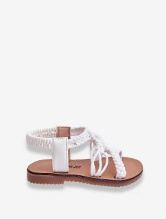 Dziecięce Plecione Wsuwane Sandały Białe Tracy