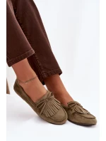 Dámské mokasíny s třásněmi zelené Janelisse