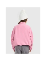 Oversize 4FHrejivý fleece so stojacím golierom dievčatá 4F 4FJRAW25TFLEF441-54S