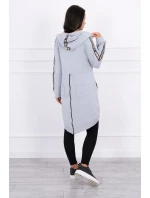 Mikina so zipsom na chrbte sivá Mikina so zipsom na chrbte sivá