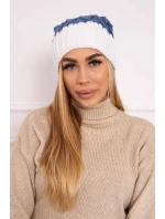 Milano fleecová čiapka K203 denim+ecru